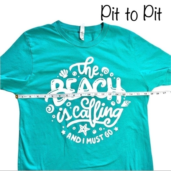 Bella Canvas The Beach Is Calling Graphic Short Sleeve T-Shirt Size Medium - Picture 13 of 17